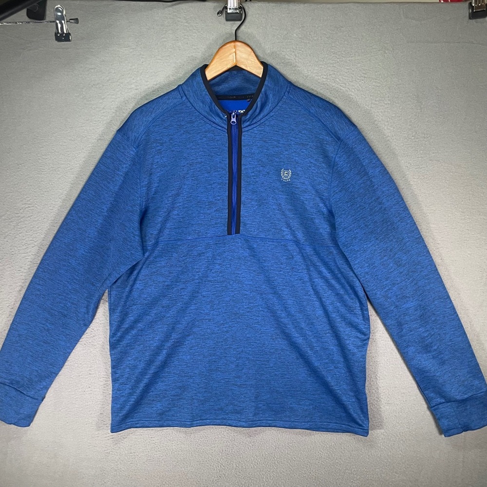 Chaps Golf 1/4 Zip Pullover Mens Large Blue Stretch‎ Performance Mock Neck